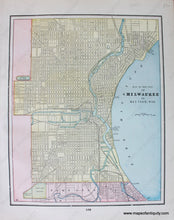 Load image into Gallery viewer, 1892 - Atlanta Verso: Map Of The City Milwaukee And Bay View Wis. Antique Genuine Printed-Color
