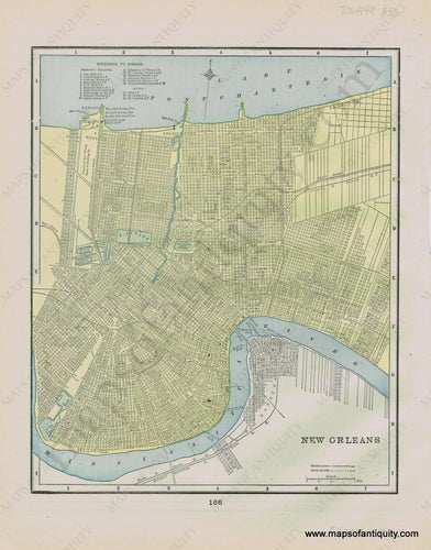 Antique-Map-City-New-Orleans-Louisiana-Cincinnati-Ohio-Cities-Home-Library-and-Supply-Association-Pacific-Coast-1892-1890s-1800s-Late-19th-Century-Maps-of-Antiquity-