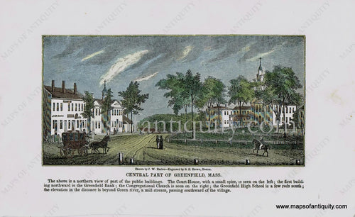 Hand-Colored-Antique-Illustration-Central-Part-of-Greenfield-Mass.-c.-1840-Barber-Greenfield-1800s-19th-century-Maps-of-Antiquity