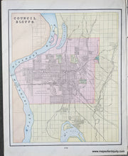 Load image into Gallery viewer, 1892 - Omaha; Verso: Council Bluffs Antique Chart Genuine Printed-Color Comparative
