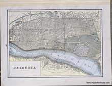 Load image into Gallery viewer, 1892 - Paris (France); Versos: Calcutta (India) Naples (Italy) Antique Chart Genuine Printed-Color
