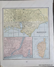 Load image into Gallery viewer, 1892 - Valencia Copenhagen Valletta The Bosphorus; Verso: Marseilles Nice And Corsica Antique Chart
