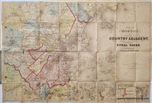 Load image into Gallery viewer, Genuine-Antique-Folding-Map-Map-of-Boston-and-the-Country-Adjacent,-showing-Rural-Parks-as-proposed-by-Ernest-W.-Bowditch-1875-A.-Williams-&amp;-Co.-Maps-Of-Antiquity
