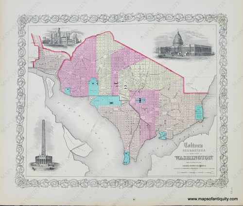 Genuine-Antique-Map-Coltons-Georgetown-and-the-City-of-Washington-the-Capital-of-the-United-States-of-America-1859-Colton-Maps-Of-Antiquity