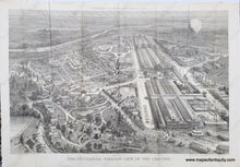 Load image into Gallery viewer, Genuine-Antique-Map-The-Centennial---Balloon-View-of-the-Grounds-Philadelphia--1876-Harpers-Weekly-Maps-Of-Antiquity
