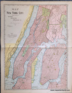 Genuine-Antique-Map-Double-sided-map-Map-of-New-York-City-showing-portions-of-Brooklyn-Jersey-City-and-Westchester-County-NY-verso-Buffalo-New-York-City-&-Brooklyn--1898-Rand-McNally-Maps-Of-Antiquity-1800s-19th-century
