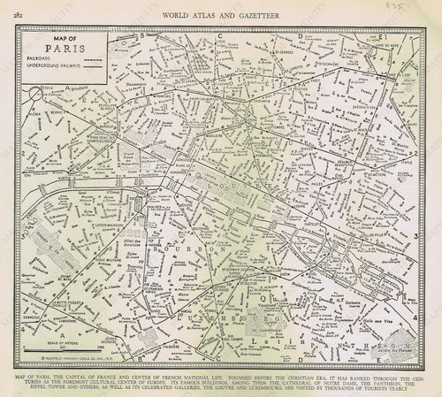 Genuine-Antique-Map-Map-of-Paris--1940-Rand-McNally-Maps-Of-Antiquity