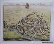 Load image into Gallery viewer, TOW770-Antique-Map-Gloster-City-Tho-Brown-Alderman-Johannes-Kip-Gloucester-England-UK-Cotswolds-Gloucestershire-1712-Maps-Of-Antiquity-1700s-18th-century
