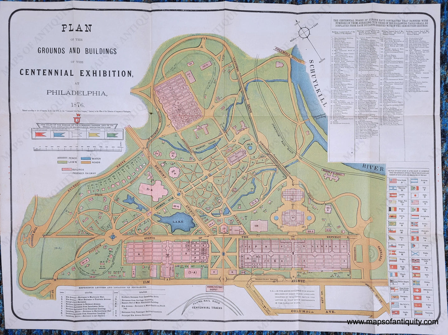 Genuine-Antique-Booklet-with-Maps-Visitors-Guide-to-the-Centennial-Exhibition-and-Philadelphia-1876-Lippincott---Centennial-Guide-Book-Company-Maps-Of-Antiquity