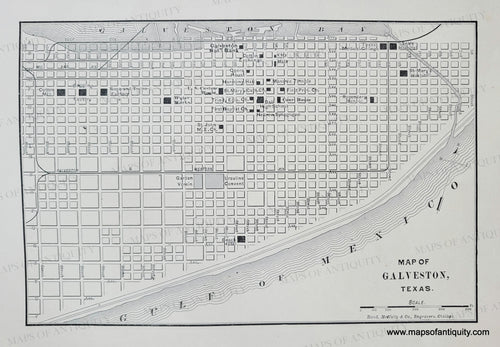 Genuine-Antique-Map-Map-of-Galveston-Texas-1892-Rand-McNally-Maps-Of-Antiquity