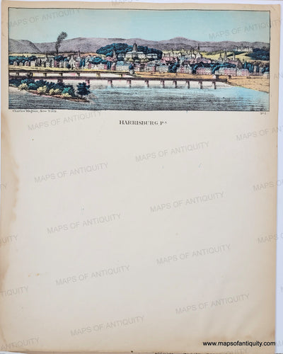 Genuine-Antique-Print-Harrisburg-PA-1860-Magnus-Maps-Of-Antiquity