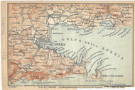 Genuine-Antique-Map-La-Spezia-Italy--1895-Baedeker-Maps-Of-Antiquity