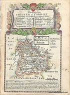 c. 1767 - A Map of Brecknockshire / The Road from Chester to Cardiff beginning at West Chester and extending to Montgomery in Denbighshire, Wales. - Genuine Antique Map