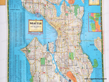 Load image into Gallery viewer, 1952 - Seattle, Washington (Kroll's New Map Seattle and Metropolitan Area) - Genuine Original Map
