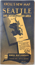 Load image into Gallery viewer, 1952 - Seattle, Washington (Kroll's New Map Seattle and Metropolitan Area) - Genuine Original Map
