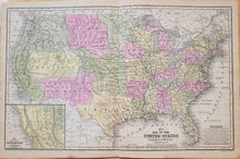 Load image into Gallery viewer, Antique-Hand-Colored-Map-No.-5-Map-of-the-United-States-Engraved-to-Illustrate-Mitchell&#39;s-School-and-Family-Geography-******-United-States-United-States-General-1851-Mitchell-Maps-Of-Antiquity
