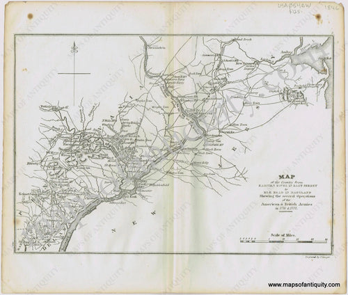 Antique-Map-New-Jersey-Delaware-Philadelphia-1846-Marshall-Revolutionary-War-Life-Washington