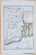 1814 - The State of Rhode Island, compiled from the Surveys and Observations of Caleb Harris. - Antique Map
