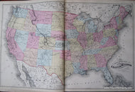 Antique-Hand-Colored-Map-Railroad-Map-of-United-States-verso-North-America-United-States-United-States-General---1876-Walker-and-Pease-Maps-Of-Antiquity