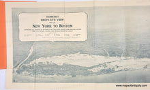 Load image into Gallery viewer, 1930 - Hammond's Bird's Eye View Map of New York to Boston, Showing All Points of Interest on the East River, Long Island Sound and the Rhode Island and Massachusetts Coast. - Antique Map
