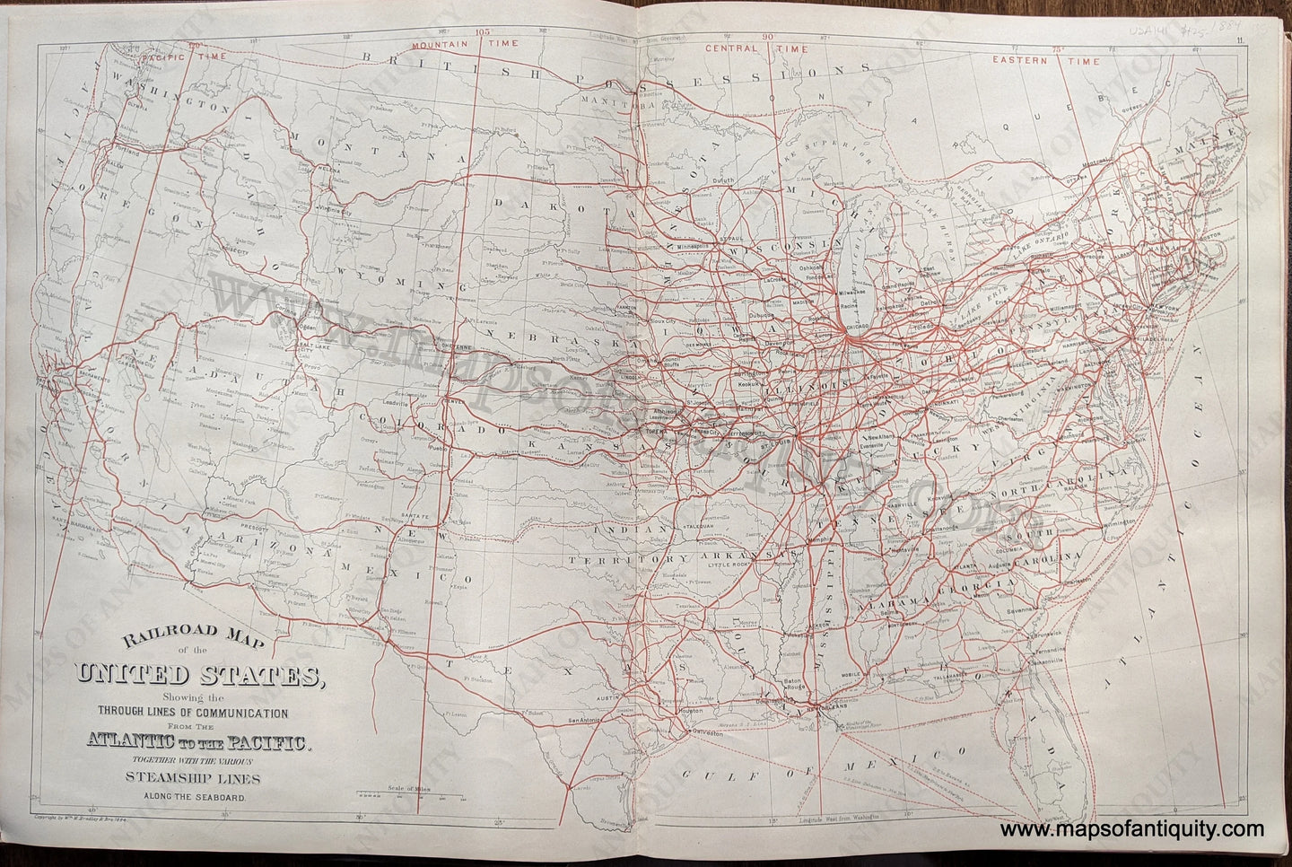 Antique-Railroad-map-of-the-United-States-steamship-lines-mitchell-1884-1800s-19th-century