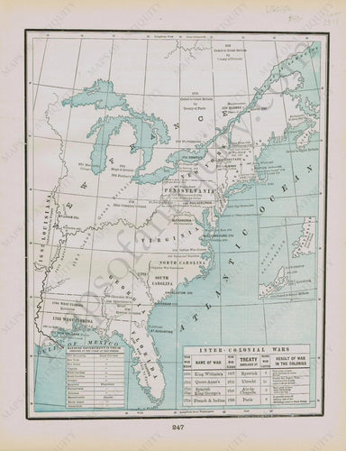 Antique-Map-Wars-Thirteen-Colonies-United-States-US-Cram-1894