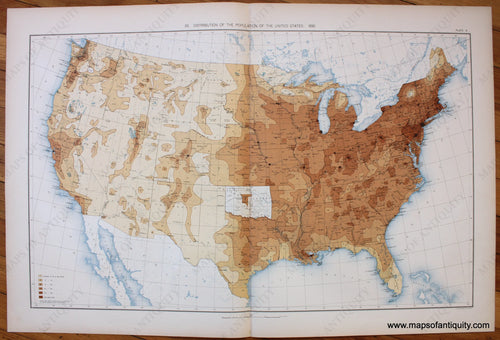 Maps-Antiquity-Antique-Map-Statistical-Atlas-United-States-America-USA-1898-Eleventh-Census-Population-Distribution-1890-Gannett