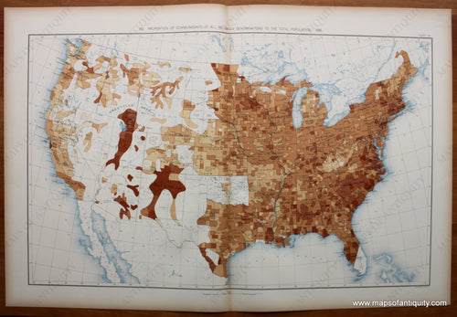 Antique-Printed-Color-Map-Proportion-of-Communicants-of-All-Religious-Denomination-to-the-Total-Population:-1890-United-States-United-States-General-1898-Gannett-Maps-Of-Antiquity