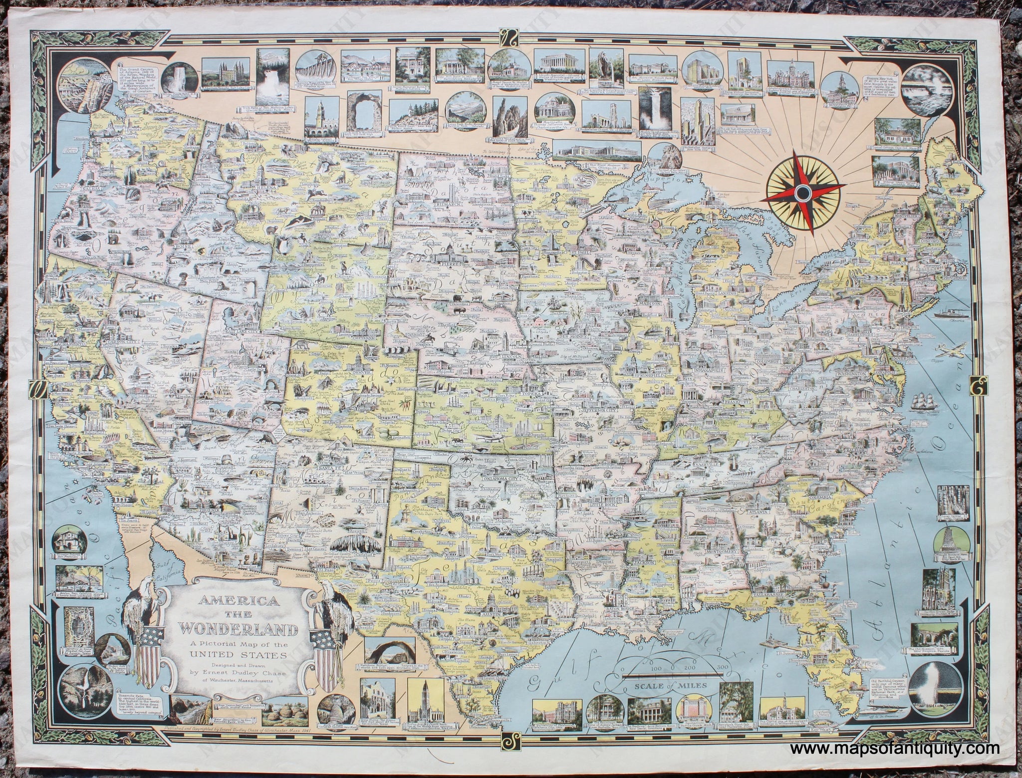 1941 - America the Wonderland, A Pictorial Map of the United