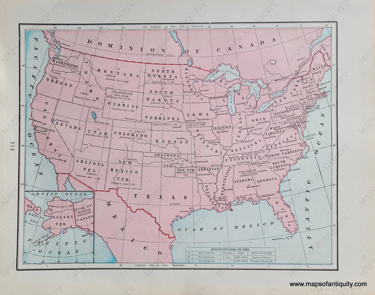 Genuine-Antique-Map-United-States-in-1903-1903-Cram-Maps-Of-Antiquity