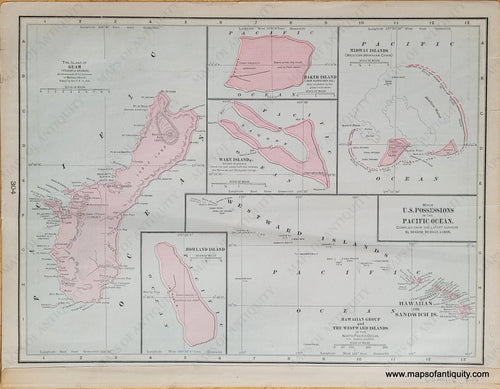 Genuine-Antique-Map-Minor-U-S-Possessions-in-the-Pacific-Ocean-Verso-Samoa-1903-Cram-Maps-Of-Antiquity