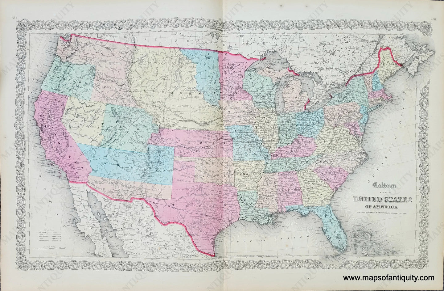 Genuine-Antique-Map-Coltons-Map-of-the-United-States-of-America-1859-Colton-Maps-Of-Antiquity