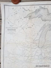 Load image into Gallery viewer, 1853 - Map Of The Railroads In United States Operation And Progress Antique Genuine
