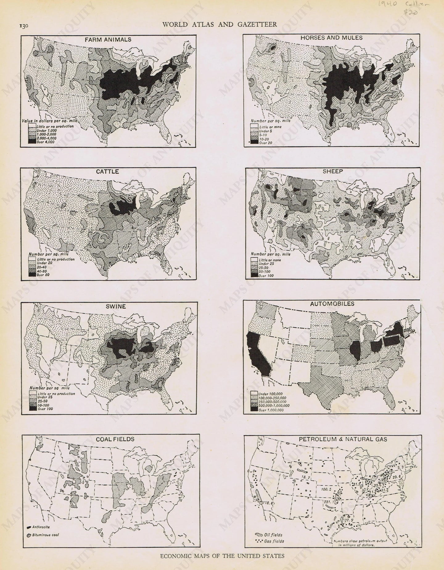 Genuine-Antique-Map-Economic-Maps-of-The-United-States-1940-Rand-McNally-Maps-Of-Antiquity