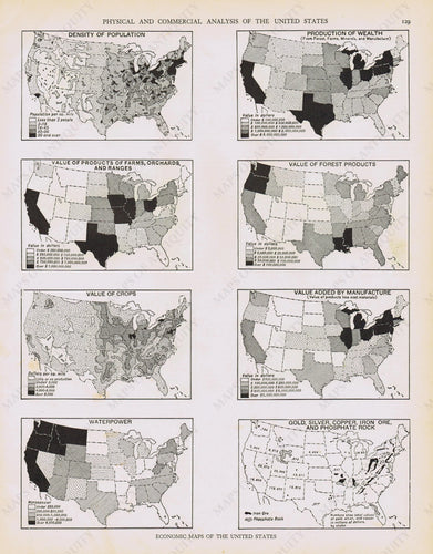 Genuine-Antique-Map-Economic-Maps-of-The-United-States-1940-Rand-McNally-Maps-Of-Antiquity