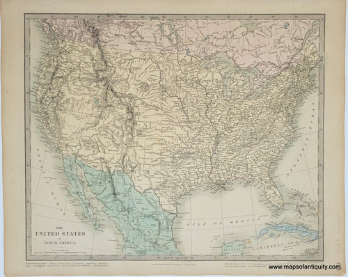 Genuine-Antique-Map-The-United-States-of-North-America-United-States--1860-SDUK-Society-for-the-Diffusion-of-Useful-Knowledge-Maps-Of-Antiquity-1800s-19th-century
