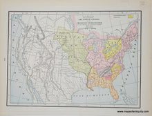 Load image into Gallery viewer, 1893 - Map Showing the Location of the Indian Nations in the Present United States, At the Time of Its First Settlement. Verso: Map Showing the Territorial Growth of the United States 1776-1891) - Antique Map
