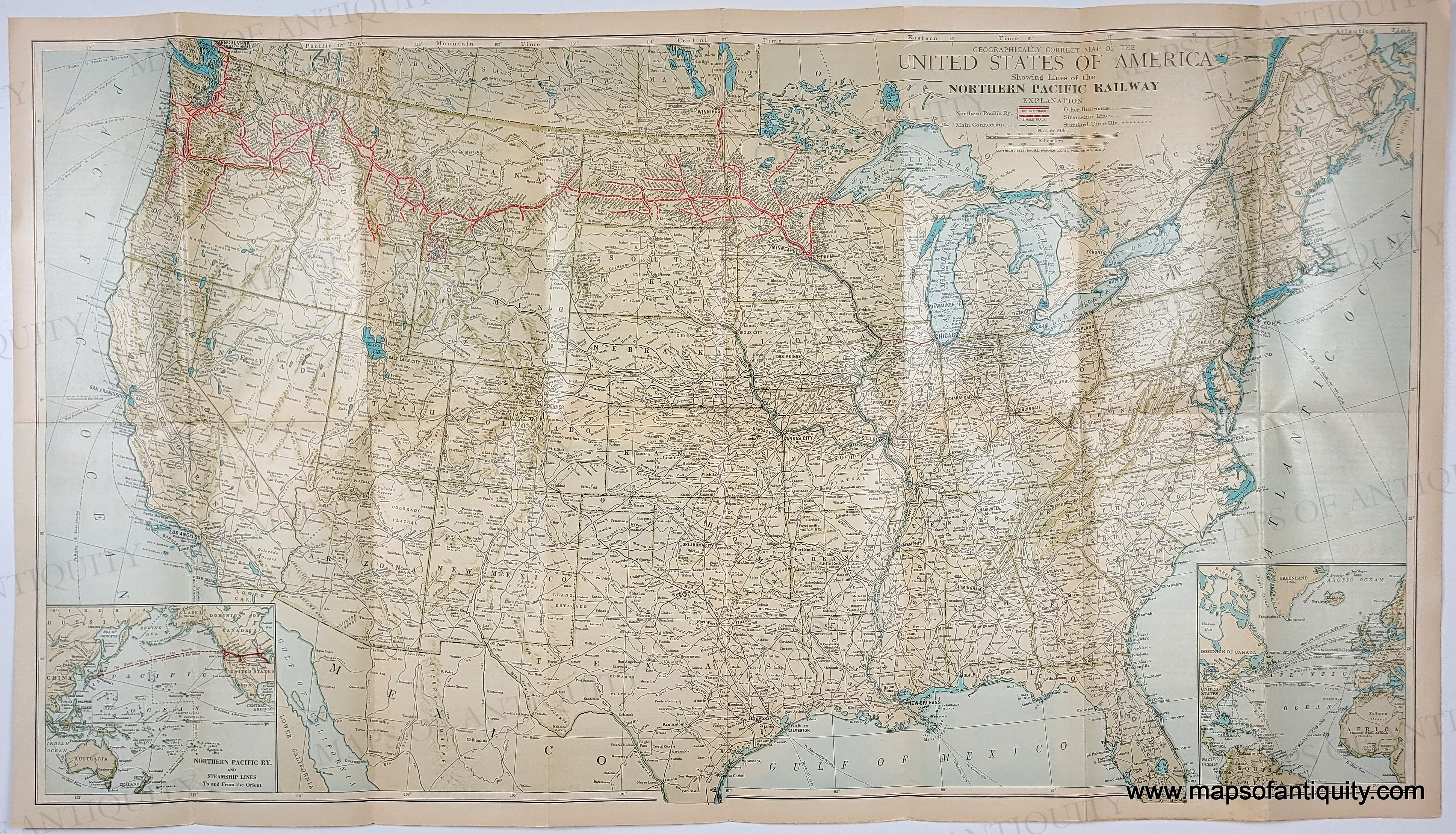 1927 - Geographically Correct Map of the United States of America show ...