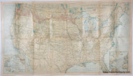 1927 - Geographically Correct Map of the United States of America showing lines of the Northern Pacific Railway - Genuine Antique Map