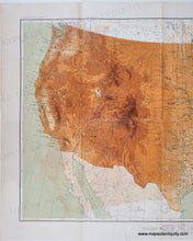 Load image into Gallery viewer, 1892 - Relief Map of the United States. Compiled by Henry Gannett. - Genuine Antique Map
