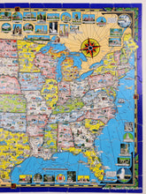 Load image into Gallery viewer, 1945 circa - America the Wonderland Jig Saw Puzzle Map of the United States - Genuine Vintage Map Puzzle
