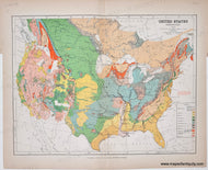 Genuine-Antique-Map-United-States-Geological-c-1890-Longmans-Maps-Of-Antiquity