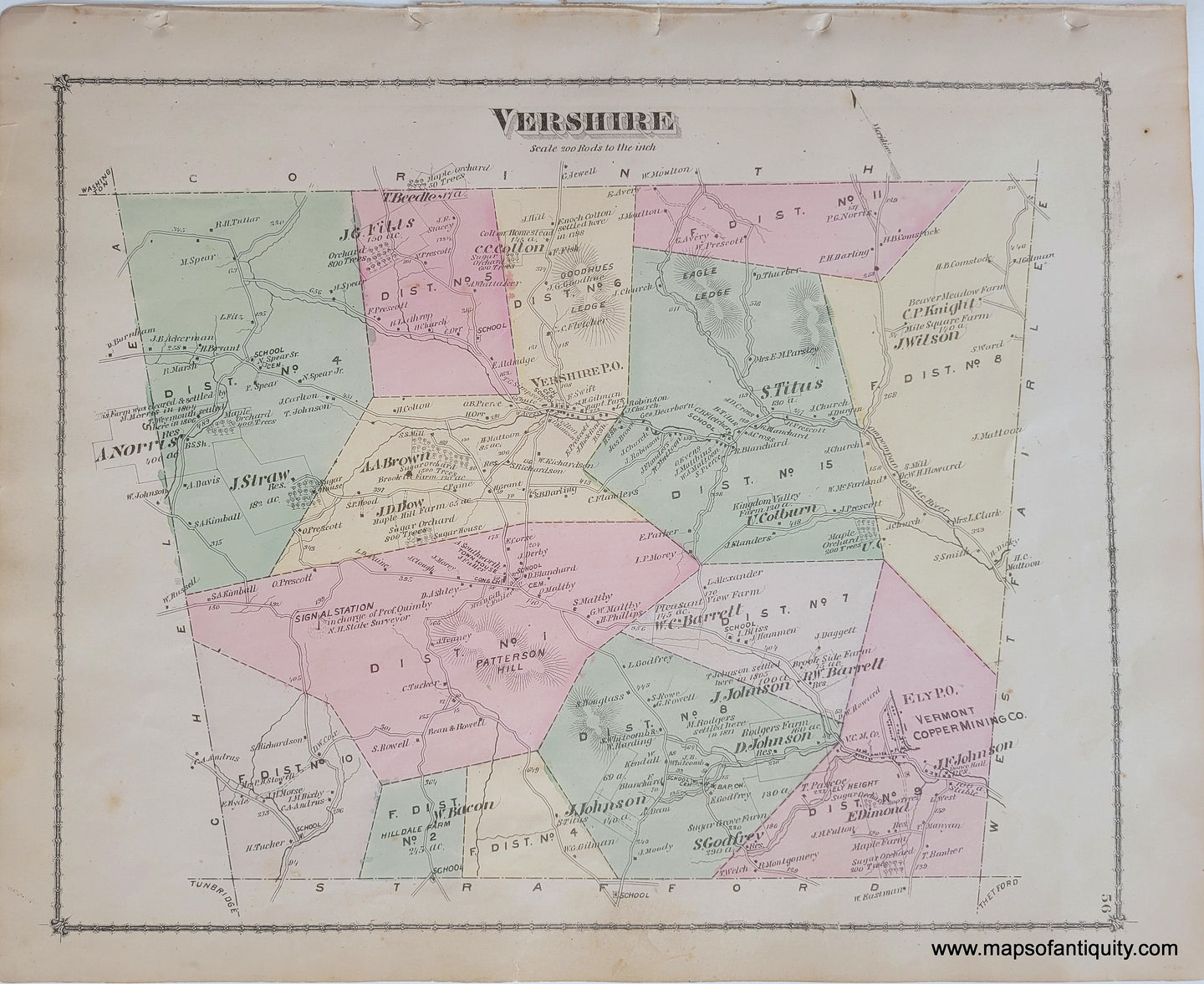 1877 - Vershire (VT) - Antique Map