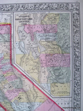 Load image into Gallery viewer, 1864 - County Map Of The State California Antique Genuine Hand-Colored
