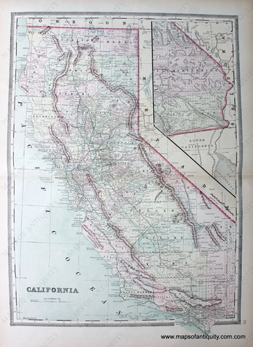 Antique-Printed-Color-Map-California-United-States-West-1889-Bradley-Maps-Of-Antiquity