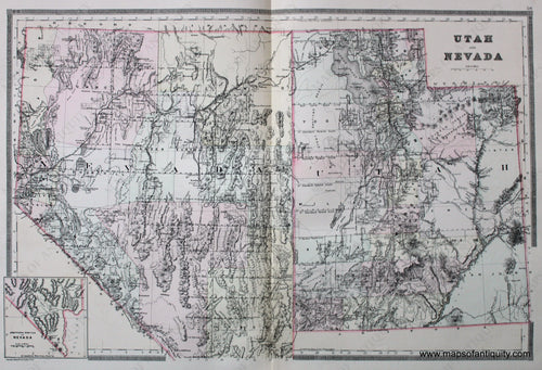 Antique-Hand-Colored-Map-Utah-and-Nevada-United-States-West-1887-Bradley-Maps-Of-Antiquity