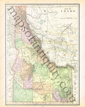 Load image into Gallery viewer, 1894 - Utah Verso: Idaho Antique Map Genuine Printed-Color
