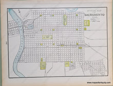 Load image into Gallery viewer, Antique-Printed-Color-Map-Official-Map-of-Sacramento-Cal.-verso:-Official-Map-of-City-of-Tacoma-Washington-****-North-America-West-1900-Cram-Maps-Of-Antiquity
