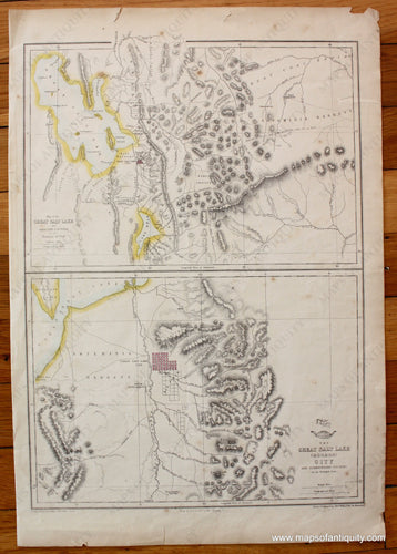 Antique-Hand-Colored-Map-The-Great-Salt-Lake-and-Adjacent-Country-The-Great-Salt-Lake-(Mormon)-City-and-Surrounding-Country-United-States-West-1856-Weekly-Dispatch/Weller/Day-Maps-Of-Antiquity