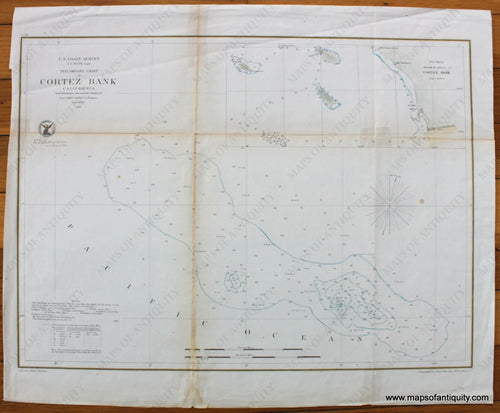 Hand-Colored-Antique-Map-Preliminary-Chart-of-Cortez-Bank-California.-United-States-West-1856-USCS-Maps-Of-Antiquity